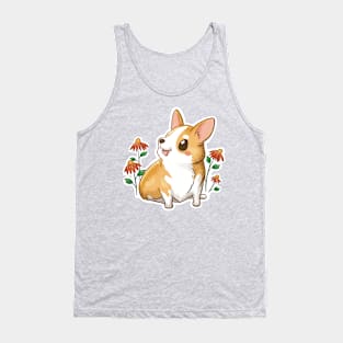 Corgi among the flowers Tank Top